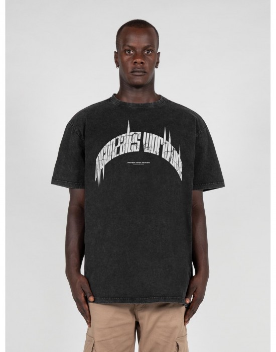 Овърсайз тениска HIGHER THAN HEAVEN V.3  Acid Washed Heavy Oversize Tee black XXL