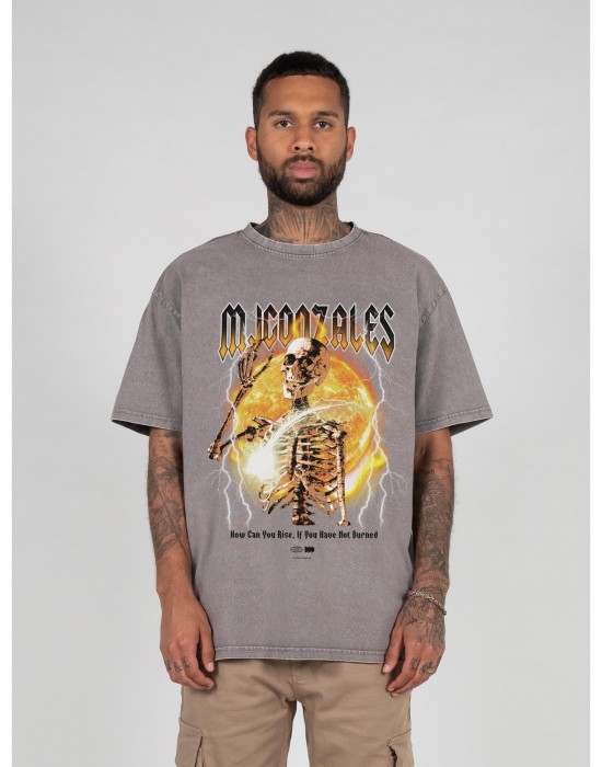 Овърсайз тениска HELLRDIE x Acid Washed Heavy Oversize Tee asphalt M