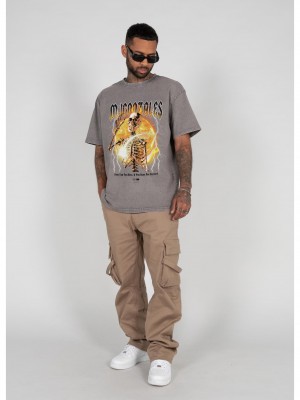 Овърсайз тениска HELLRDIE x Acid Washed Heavy Oversize Tee asphalt M