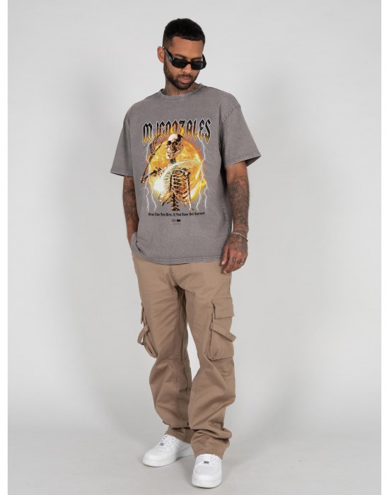Овърсайз тениска HELLRDIE x Acid Washed Heavy Oversize Tee asphalt M