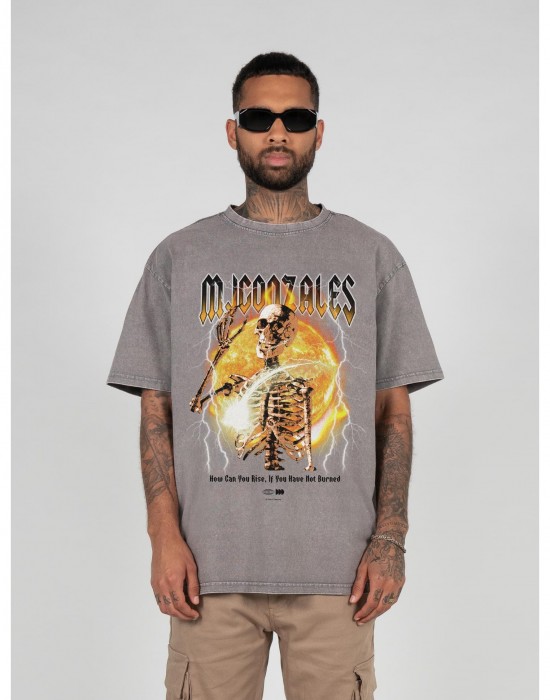 Овърсайз тениска HELLRDIE x Acid Washed Heavy Oversize Tee asphalt M