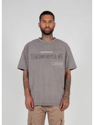 Овърсайз тениска LEGENDS NEVER DIE - Acid Washed Heavy Oversize Tee asphalt XXL