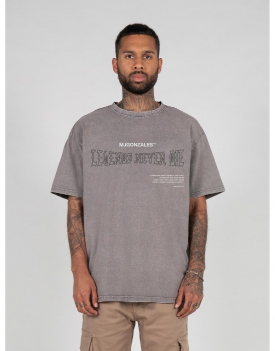 Овърсайз тениска LEGENDS NEVER DIE - Acid Washed Heavy Oversize Tee asphalt XXL