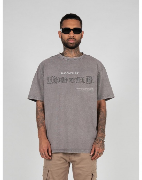 Овърсайз тениска LEGENDS NEVER DIE - Acid Washed Heavy Oversize Tee asphalt XXL