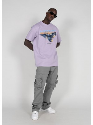 Овърсайз тениска EAGLE V.2 Heavy Oversized Tee 2.0 lilac XXL