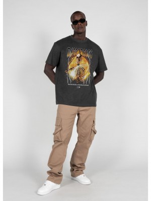 Овърсайз тениска HELLRIDE V.1 X Heavy Oversized Tee 2.0 charcoal XXL