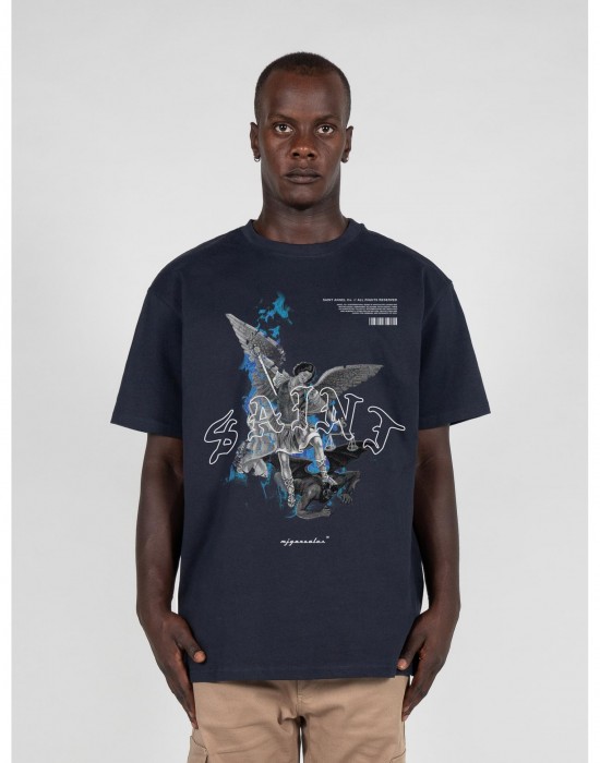 Овърсайз тениска SAINT V.1 Heavy Oversized Tee 2.0 navy XXL