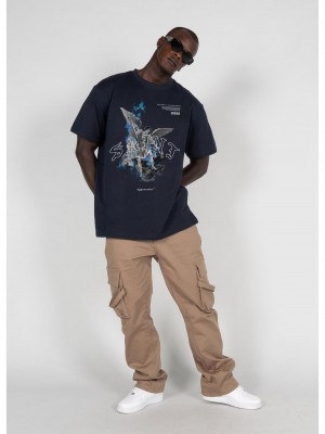 Овърсайз тениска SAINT V.1 Heavy Oversized Tee 2.0 navy XXL