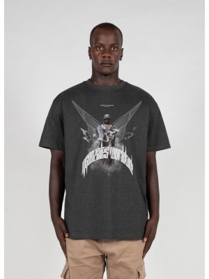 Овърсайз тениска HIGHER THAN HEAVEN V.1  with Heavy Oversize Tee charcoal XXL