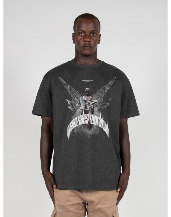 Овърсайз тениска HIGHER THAN HEAVEN V.1  with Heavy Oversize Tee charcoal XXL