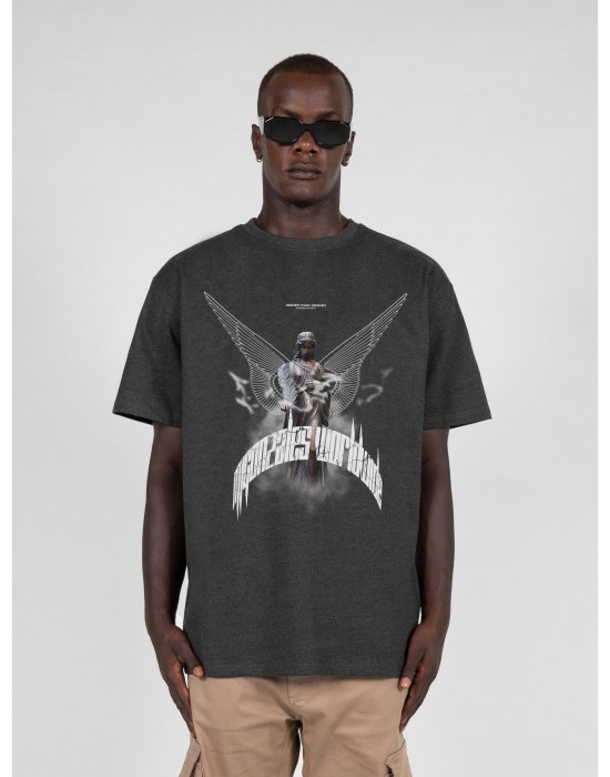 Овърсайз тениска HIGHER THAN HEAVEN V.1  with Heavy Oversize Tee charcoal XXL