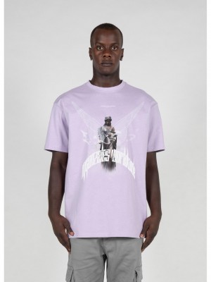 Овърсайз тениска HIGHER THAN HEAVEN V.1  with Heavy Oversize Tee lilac XXL