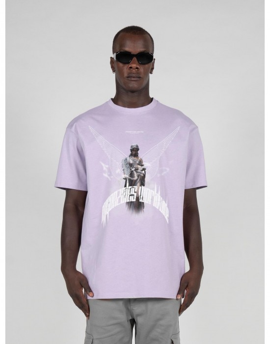 Овърсайз тениска HIGHER THAN HEAVEN V.1  with Heavy Oversize Tee lilac XXL