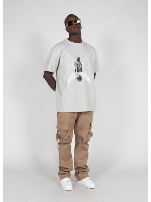 Овърсайз тениска HIGHER THAN HEAVEN V.1  with Heavy Oversize Tee lightasphalt XXL
