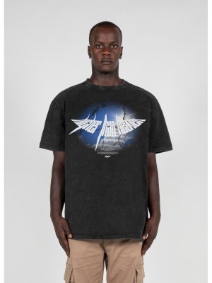 Овърсайз тениска HIGHER THAN HEAVEN V.4 Acid Washed Heavy Oversize Tee black XXL