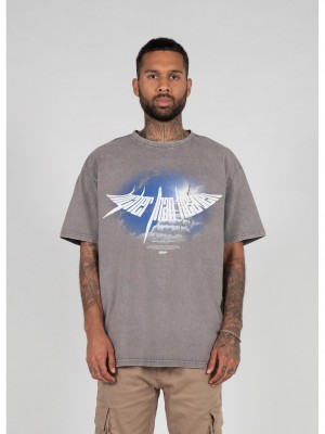 Овърсайз тениска HIGHER THAN HEAVEN V.4 Acid Washed Heavy Oversize Tee asphalt XXL