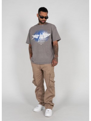 Овърсайз тениска HIGHER THAN HEAVEN V.4 Acid Washed Heavy Oversize Tee asphalt XXL
