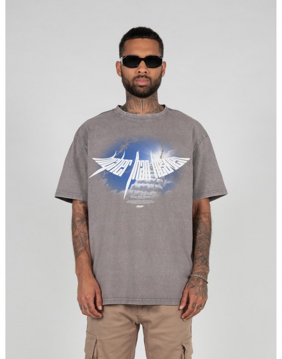Овърсайз тениска HIGHER THAN HEAVEN V.4 Acid Washed Heavy Oversize Tee asphalt XXL