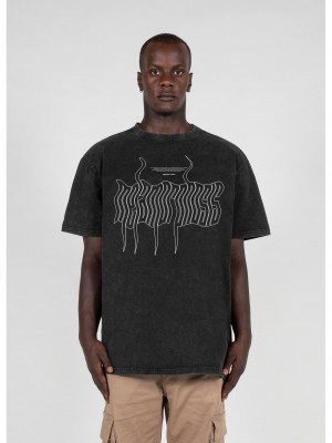 Овърсайз тениска METAMORPHOSE V.1 Acid Washed Heavy Oversized Tee black XXL