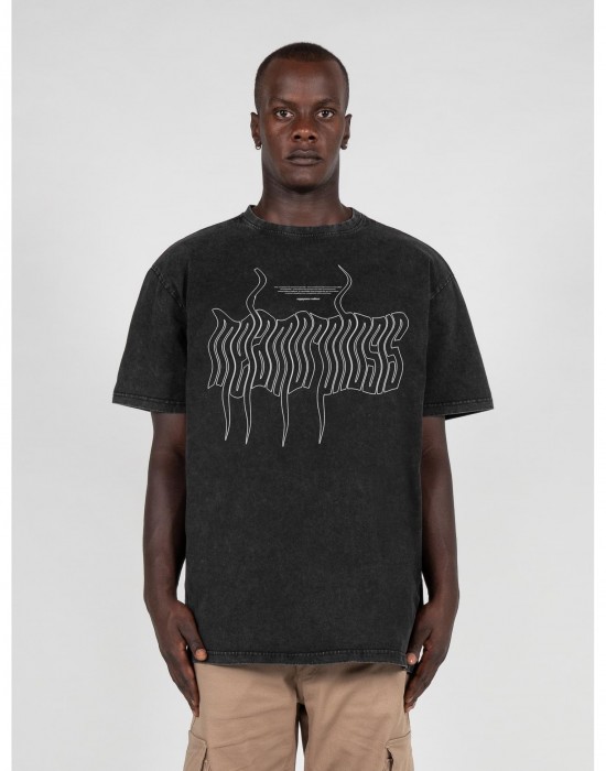 Овърсайз тениска METAMORPHOSE V.1 Acid Washed Heavy Oversized Tee black XXL
