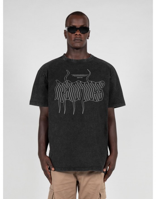 Овърсайз тениска METAMORPHOSE V.1 Acid Washed Heavy Oversized Tee black XXL