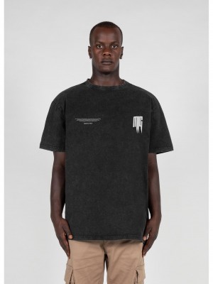 Овърсайз тениска METAMORPHOSE V.2 Acid Washed Heavy Oversized Tee black XXL