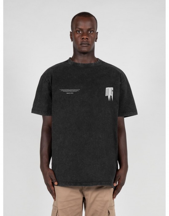 Овърсайз тениска METAMORPHOSE V.2 Acid Washed Heavy Oversized Tee black XXL