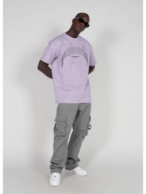 Овърсайз тениска METAMORPHOSE V.3 x Heavy Oversized Tee lilac XXL