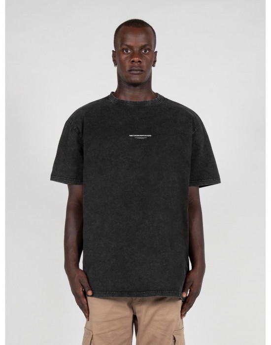 Овърсайз тениска METAMORPHOSE V.4 Acid Washed Heavy Oversized Tee black XXL