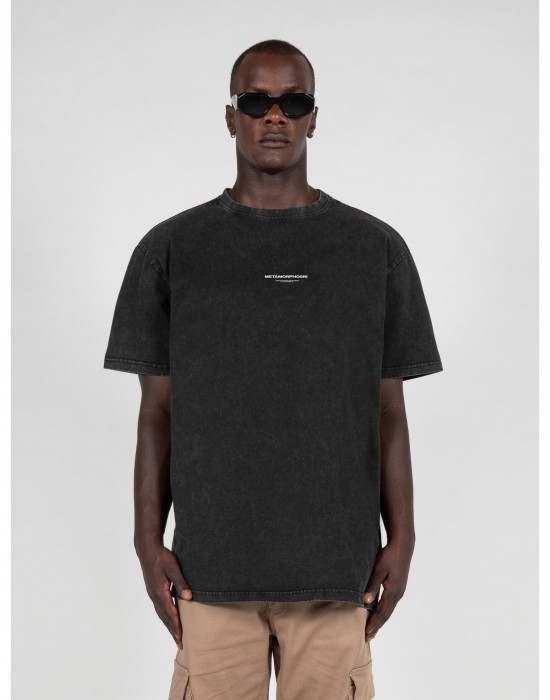 Овърсайз тениска METAMORPHOSE V.4 Acid Washed Heavy Oversized Tee black XXL