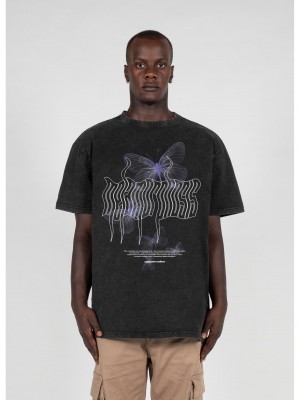 Овърсайз тениска METAMORPHOSE V.5 Acid Washed Heavy Oversized Tee black XXL