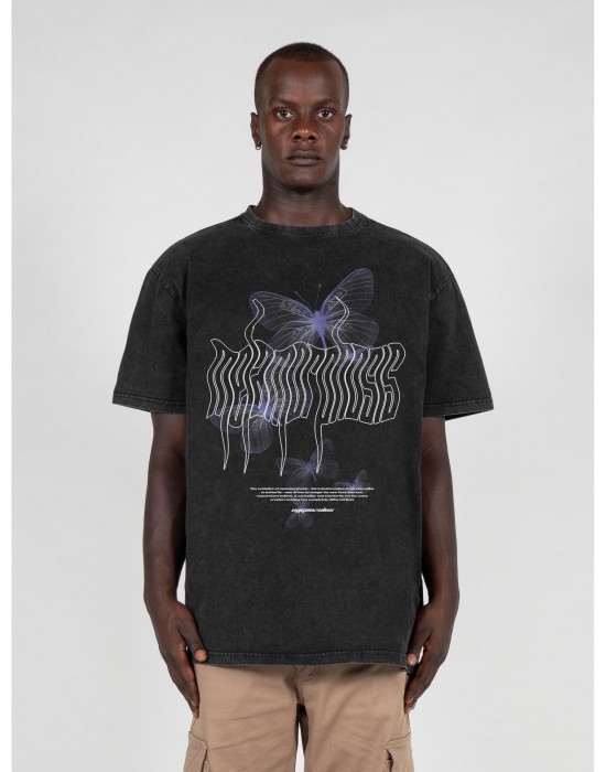 Овърсайз тениска METAMORPHOSE V.5 Acid Washed Heavy Oversized Tee black XXL