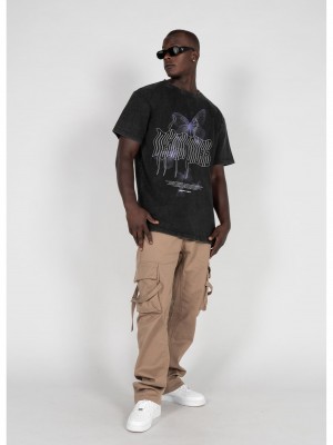 Овърсайз тениска METAMORPHOSE V.5 Acid Washed Heavy Oversized Tee black XXL
