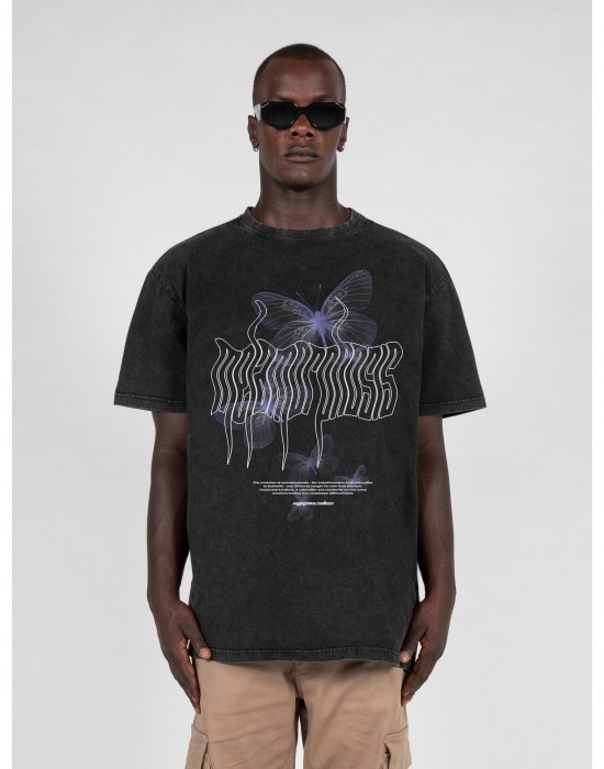 Овърсайз тениска METAMORPHOSE V.5 Acid Washed Heavy Oversized Tee black XXL