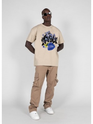 Овърсайз тениска Kiss x Heavy Oversized Tee wet sand XXL
