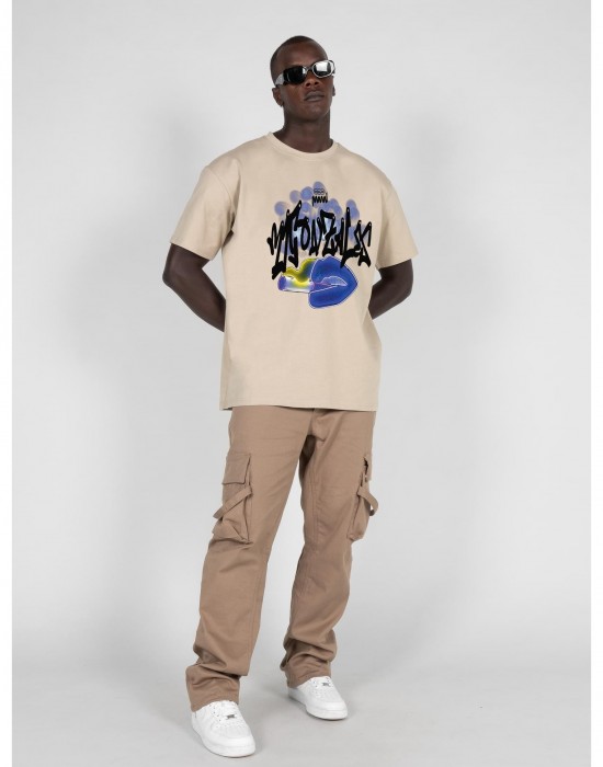 Овърсайз тениска Kiss x Heavy Oversized Tee wet sand XXL