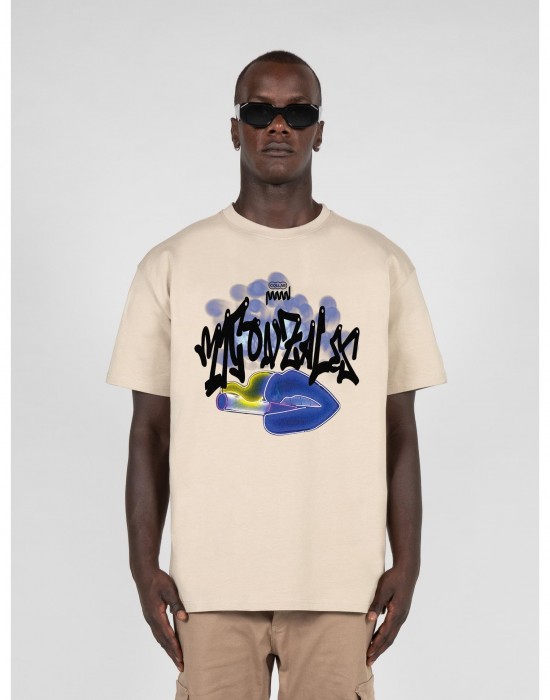 Овърсайз тениска Kiss x Heavy Oversized Tee wet sand XXL