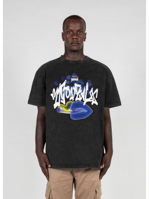 Овърсайз тениска Kiss x Heavy Oversized Tee Acid Washed black XXL
