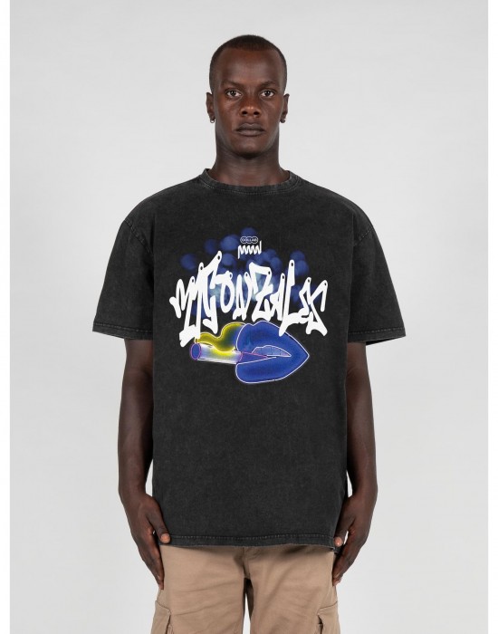 Овърсайз тениска Kiss x Heavy Oversized Tee Acid Washed black XXL