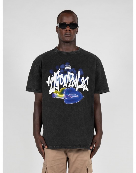 Овърсайз тениска Kiss x Heavy Oversized Tee Acid Washed black XXL