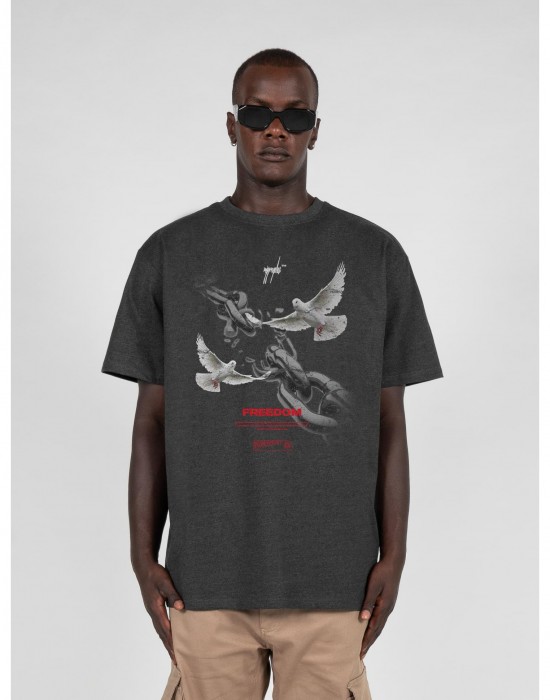 Овърсайз тениска Freedom x Heavy Oversized Tee charcoal XXL