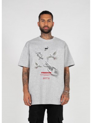Овърсайз тениска Freedom x Heavy Oversized Tee grey XXL