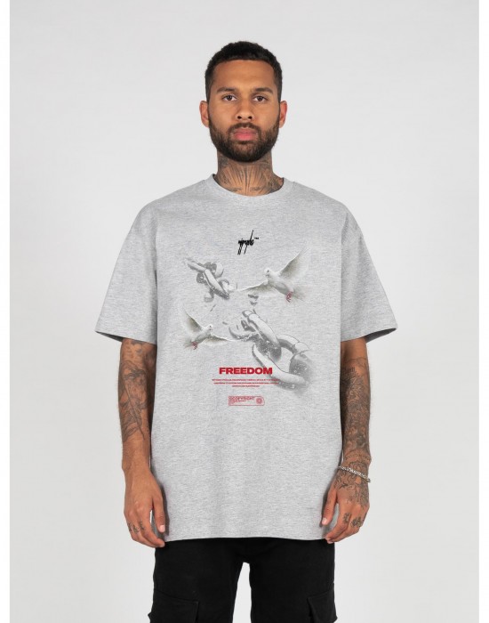 Овърсайз тениска Freedom x Heavy Oversized Tee grey XXL
