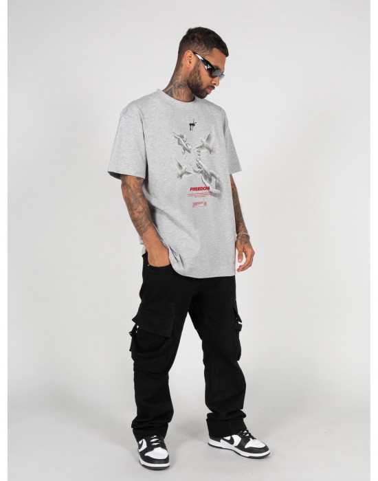 Овърсайз тениска Freedom x Heavy Oversized Tee grey XXL