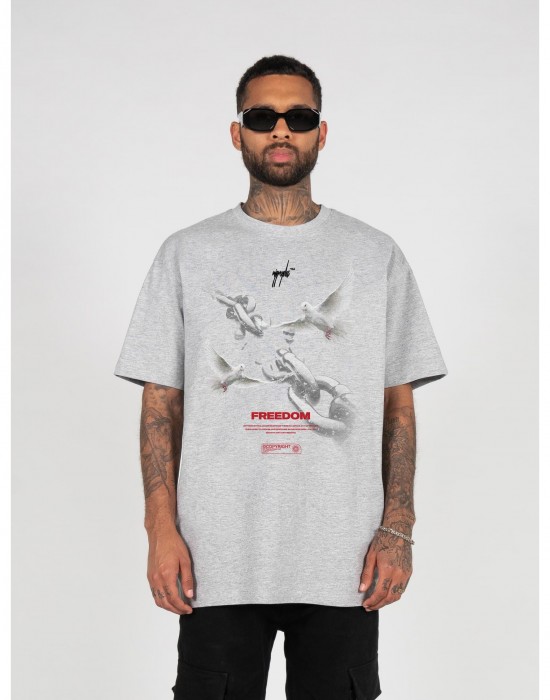 Овърсайз тениска Freedom x Heavy Oversized Tee grey XXL