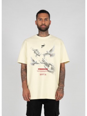 Овърсайз тениска Freedom x Heavy Oversized Tee softyellow XXL