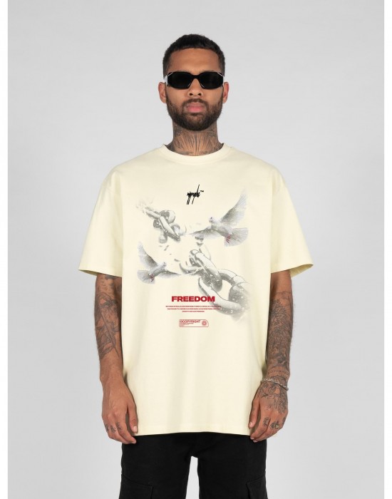 Овърсайз тениска Freedom x Heavy Oversized Tee softyellow XXL