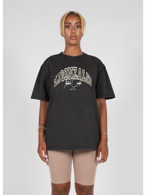 Овърсайз тениска International x Ladies Acid Washed Heavy Oversized Tee black XS