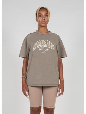 Овърсайз тениска International x Ladies Acid Washed Heavy Oversized Tee darkkhaki 4XL
