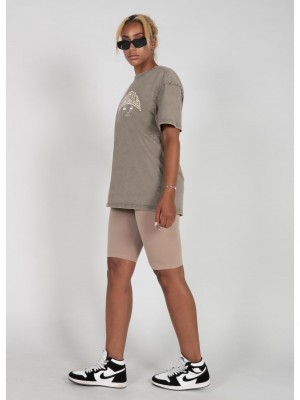 Овърсайз тениска International x Ladies Acid Washed Heavy Oversized Tee darkkhaki 4XL